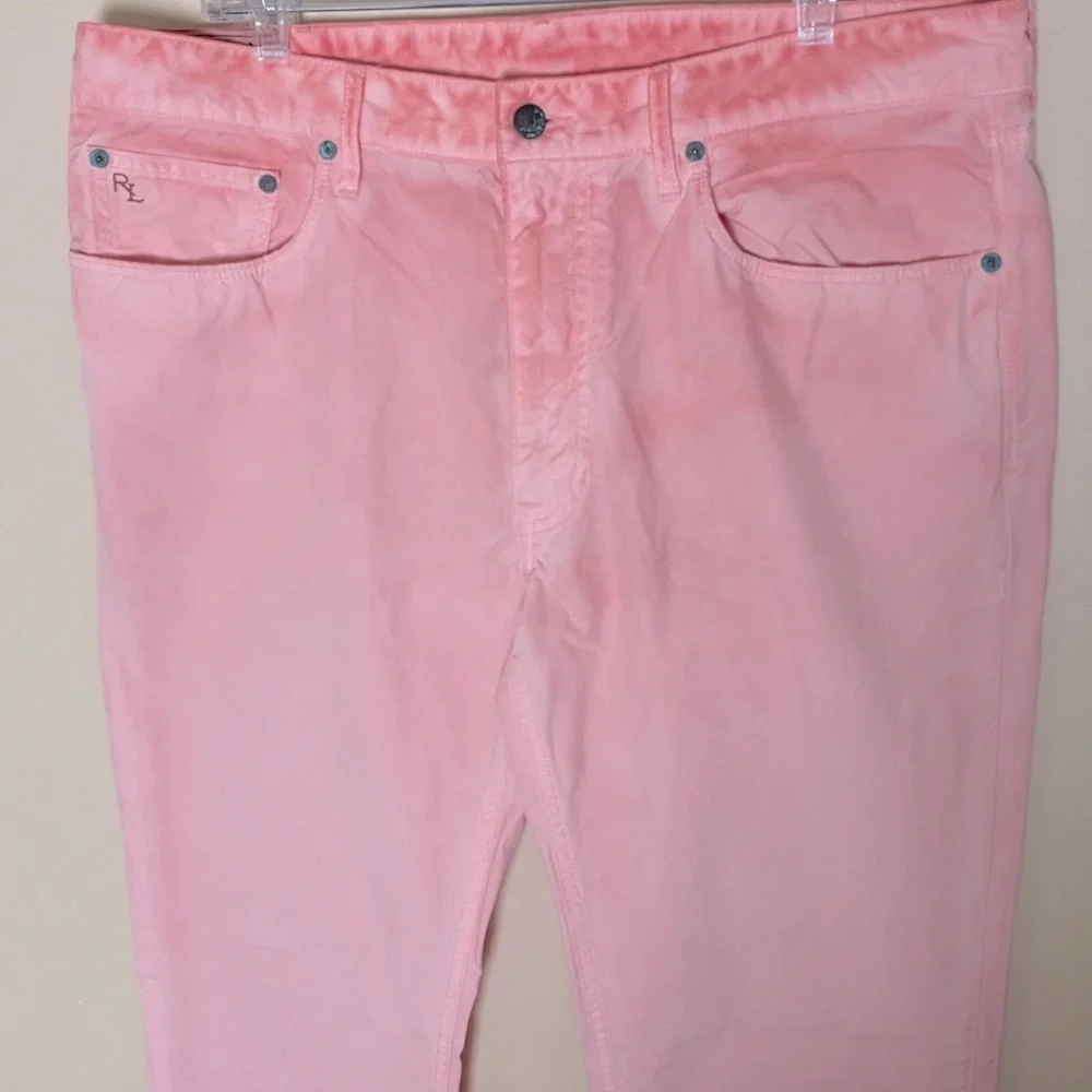 Polo Ralph Lauren Varick Slim Straight Leg Jeans Men's 36 X 30 Pink Dye Vacation